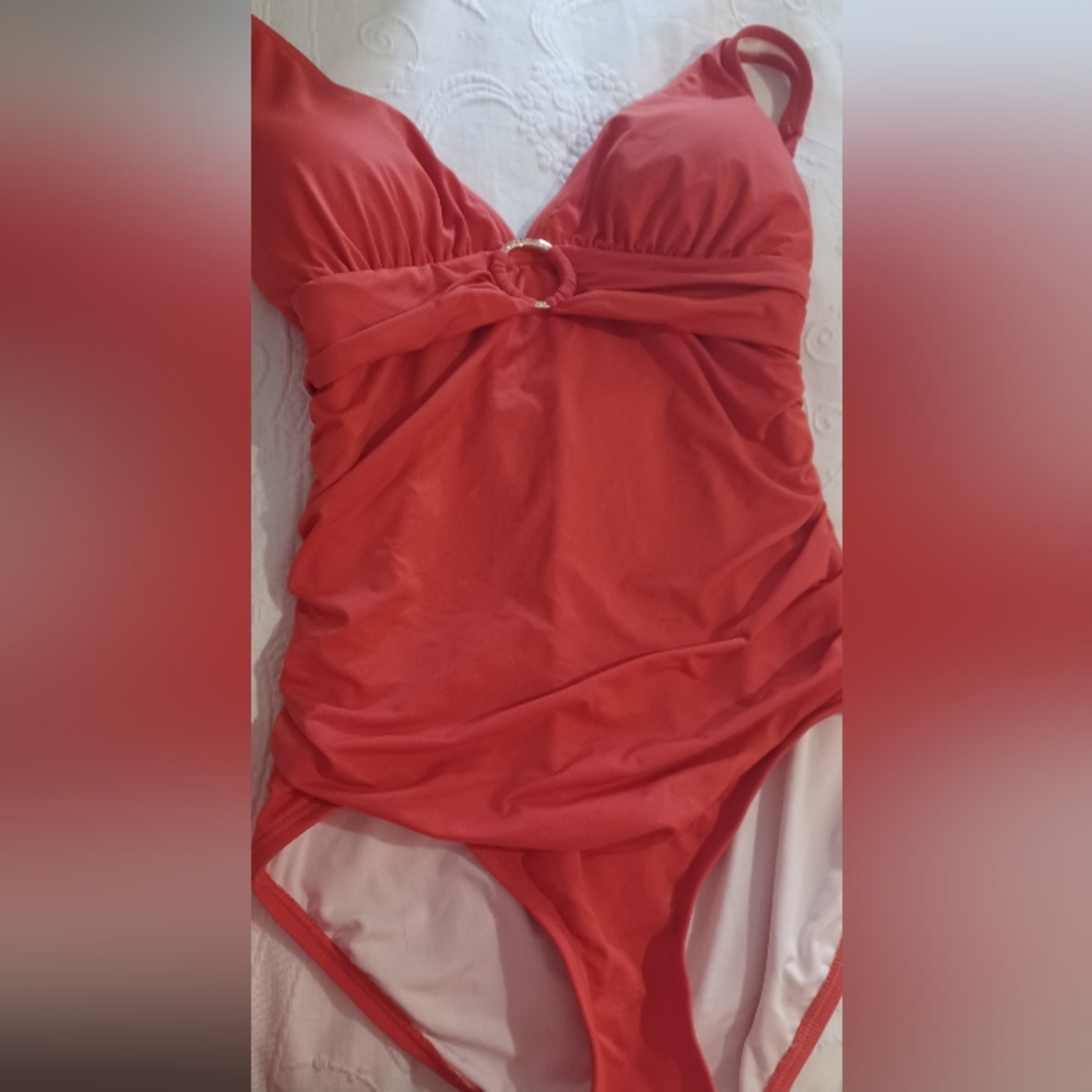 New with tags Michael Kors 1 piece swimsuit orange terracotta lowest price